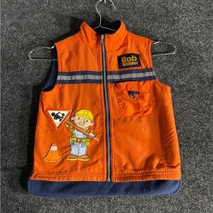 Vintage Bob the Builder Fleece Vest Kids 4 Navy 2000s Cartoon